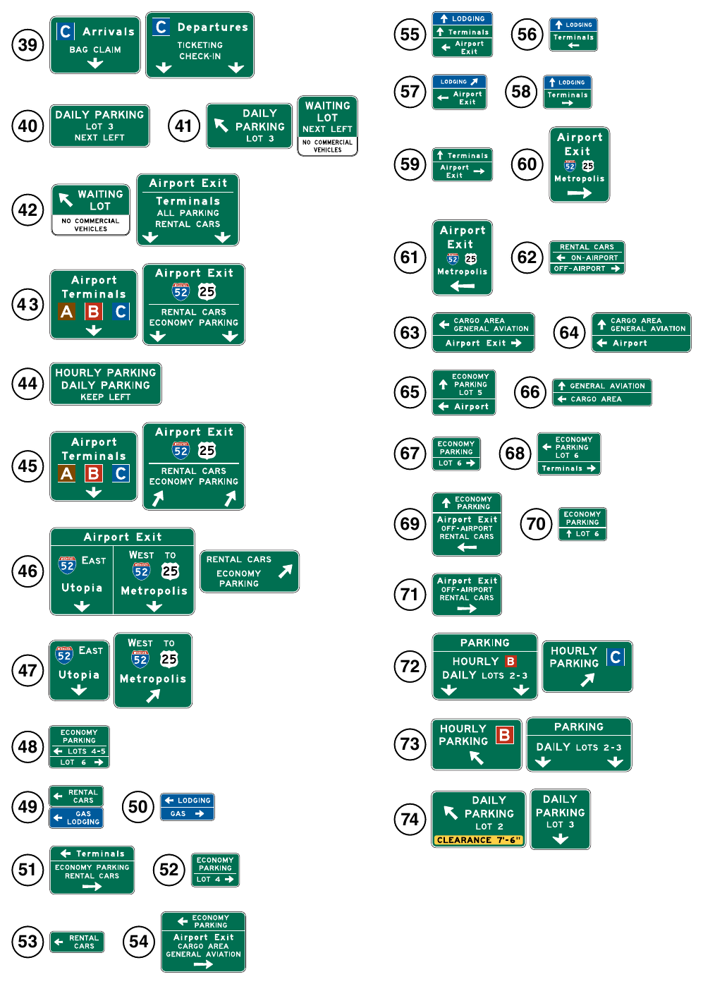 Figure 2D-39. Example of a System of Major Guide Signs for an Airport Roadway Network (Sheet 3 of 3)