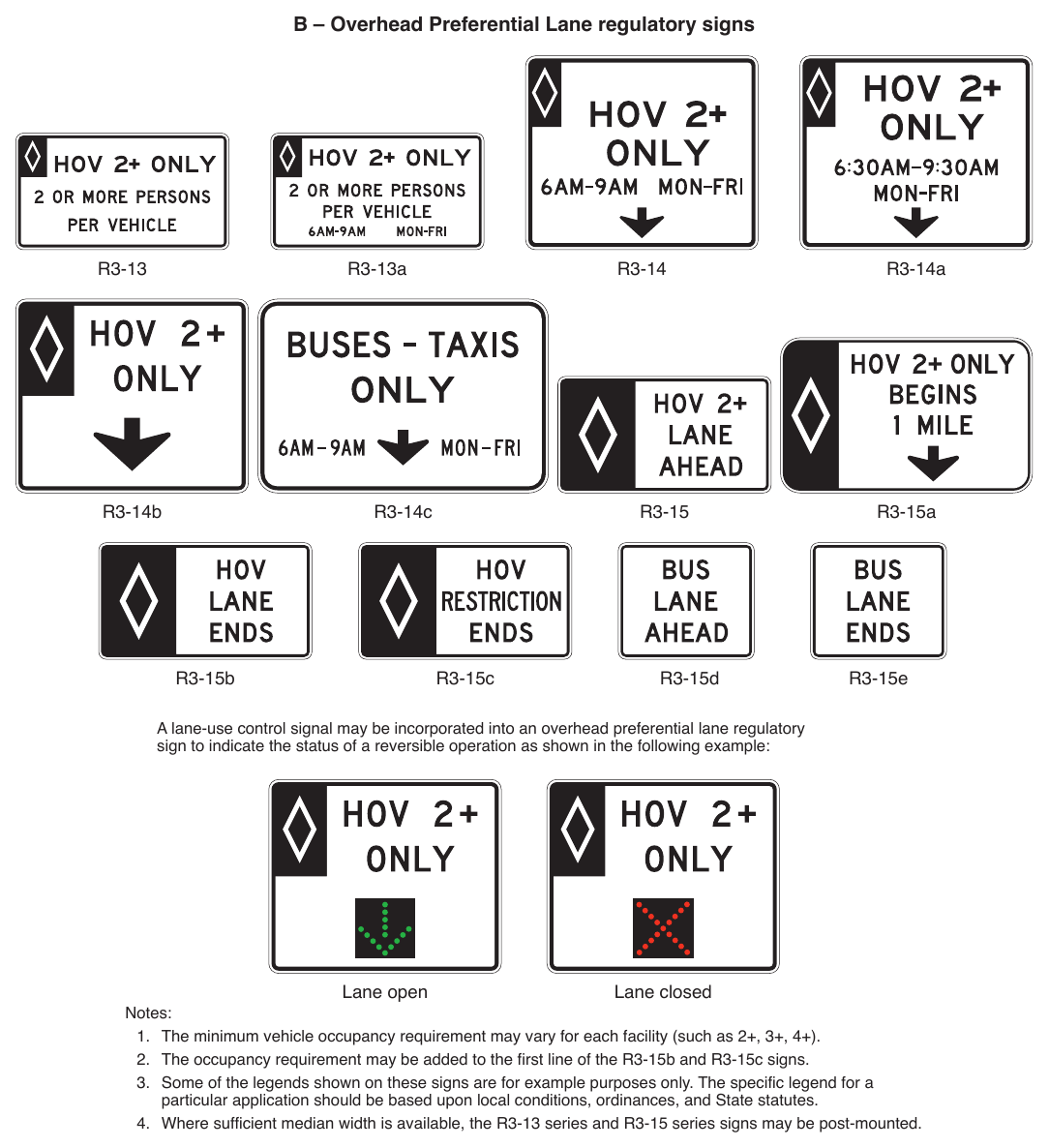 Figure 2G-1. Preferential Lane Regulatory Signs and Plaque (Sheet 2 of 2)