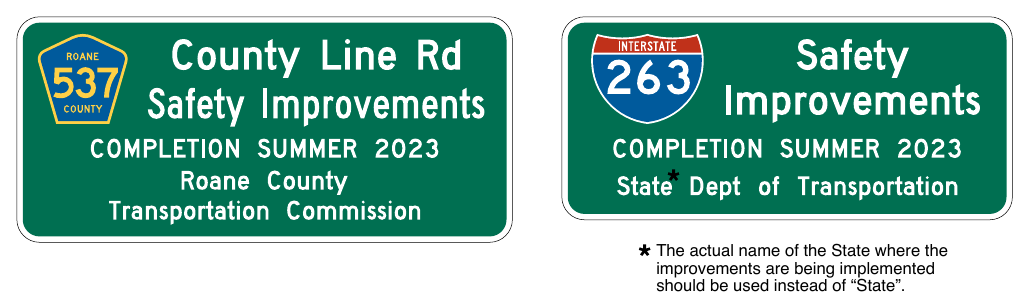 Figure 2H-3. Examples of Project Information Signs