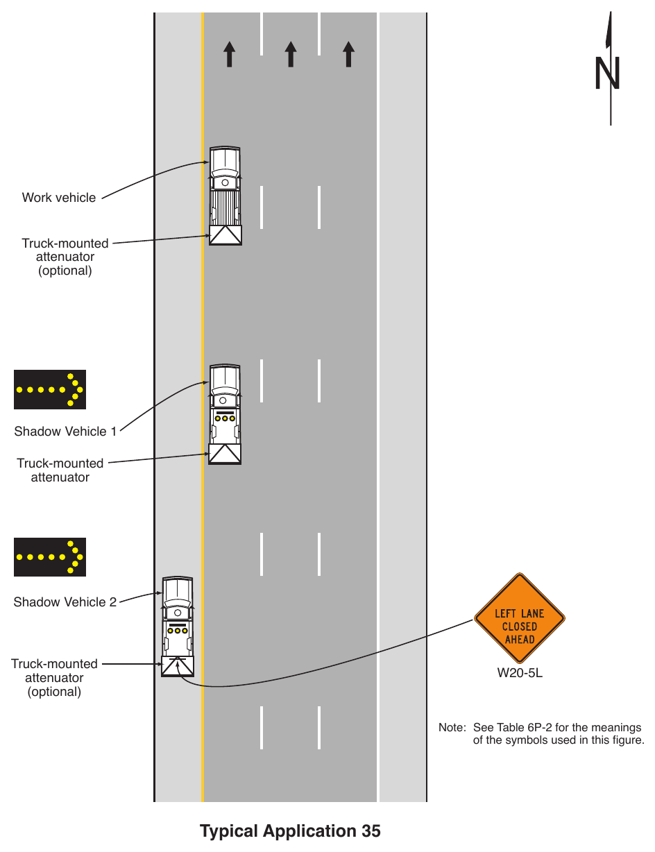 Figure 6P-35. Mobile Operation on a Multi-Lane Road (TA-35)