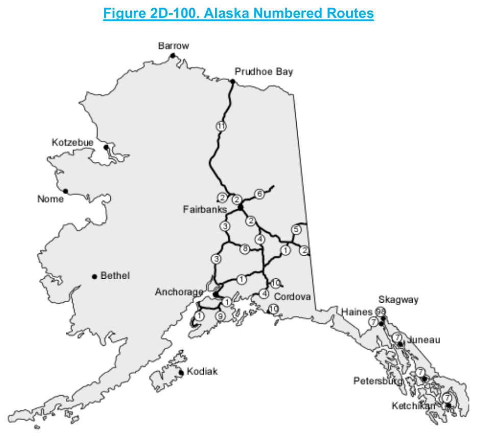 Figure 2D-100. Alaska Numbered Routes