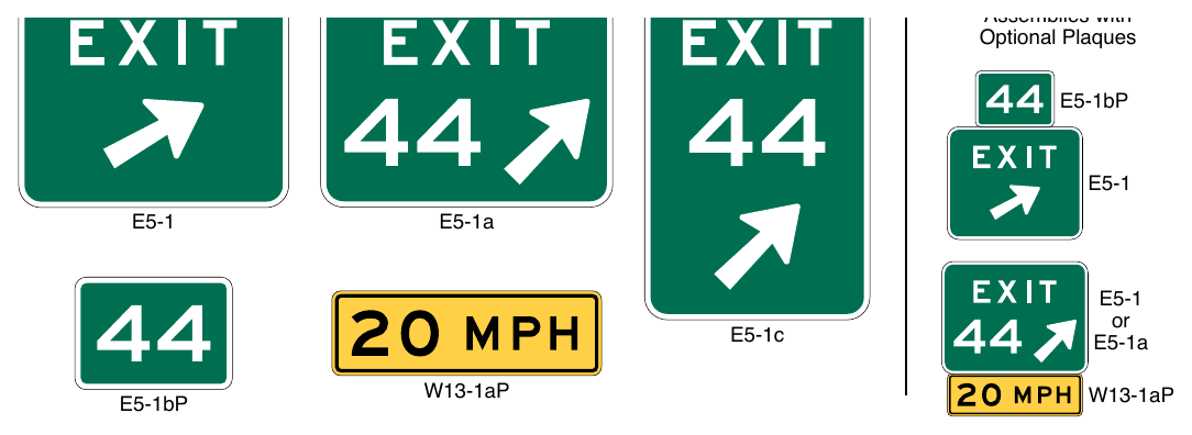Figure 2E-15. Exit Gore Signs and Plaques