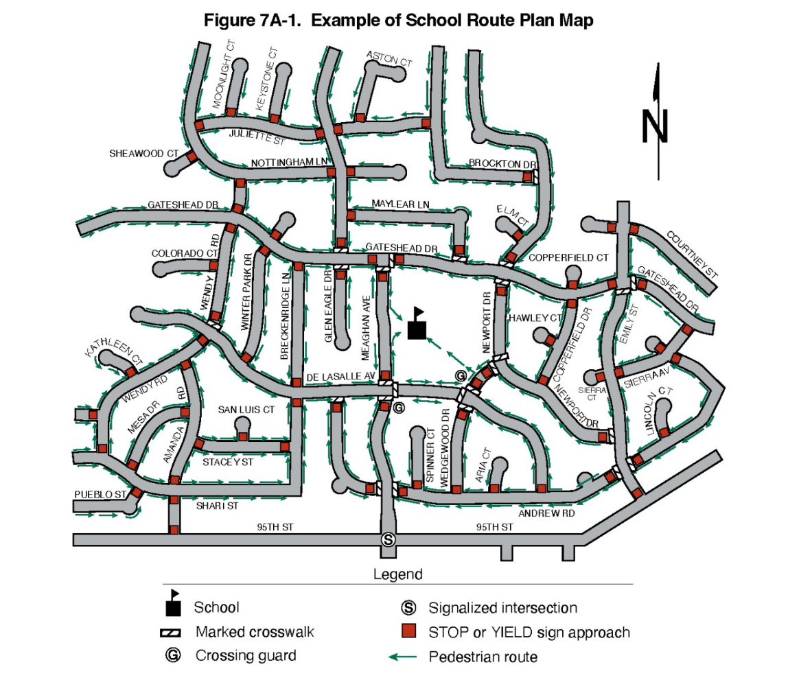 Figure 7A-1. Example of School Route Plan Map