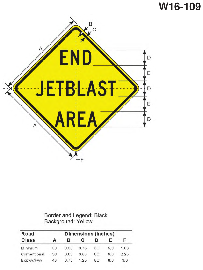 W16-109: END JET BLAST AREA (design sheet)