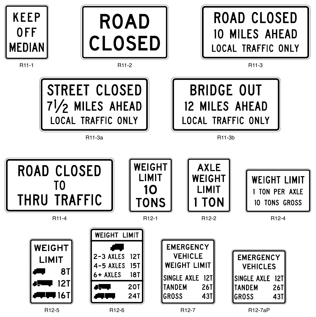 Figure 2B-30. Road Closed and Weight Limit Signs