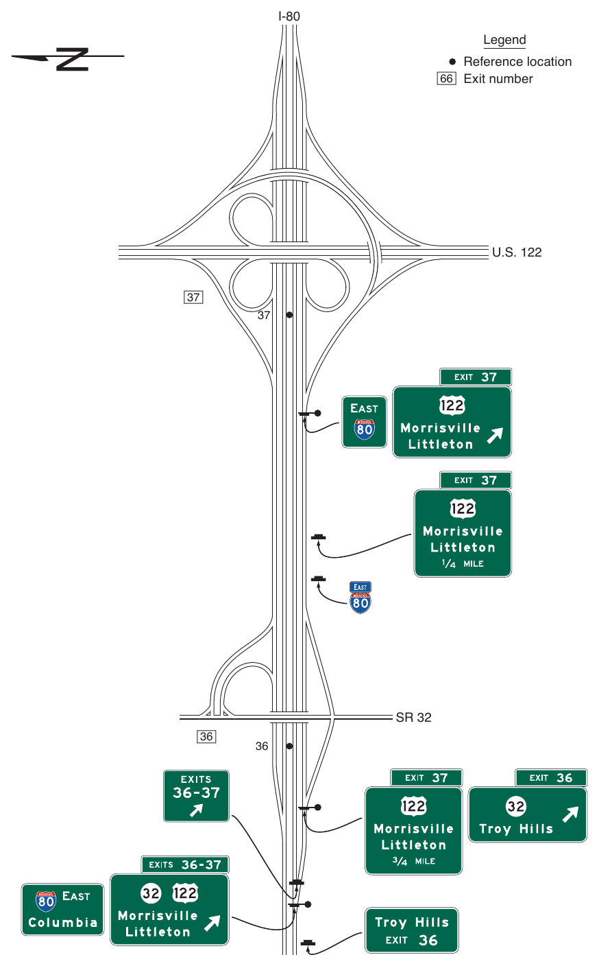 Figure 2E-32. Examples of Guide Signs for Successive Interchanges with Collector-Distributor Roadways (Sheet 1 of 2)
