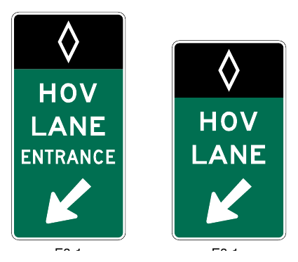 Figure 2G-7. Entrance Gore Signs for Barrier-Separated Preferential Lanes