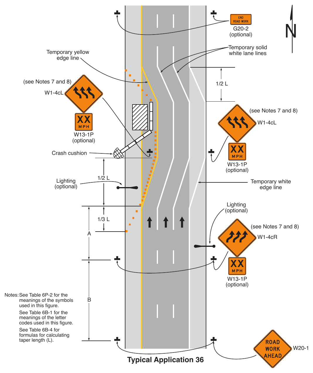 Figure 6P-36. Lane Shift on a Freeway (TA-36)