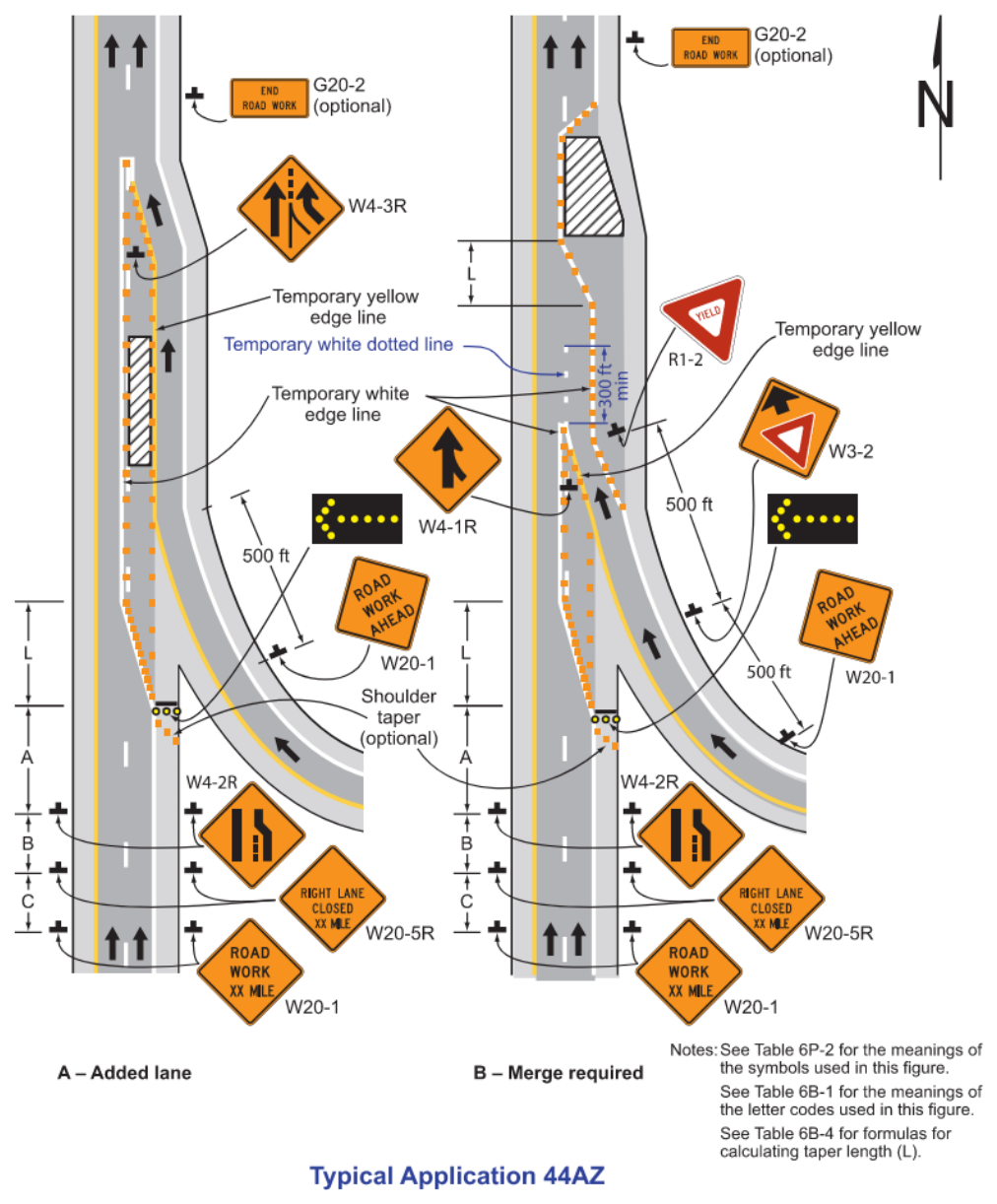 Figure 6P-44AZ. Work in the Vicinity of an Entrance Ramp (TA-44) (Arizona)