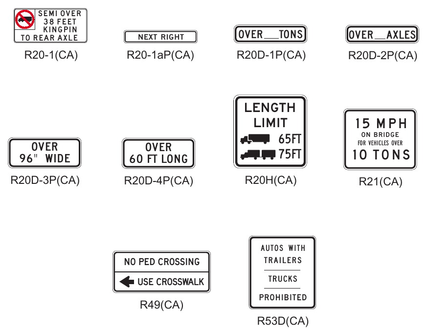 Figure 2B-12(CA). California Selective Exclusion Signs and Plaques