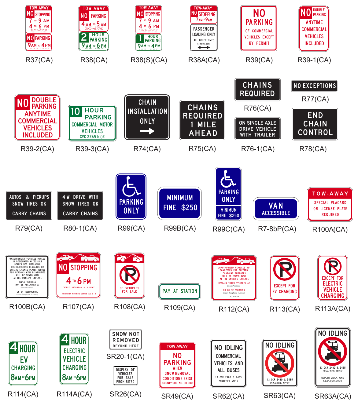 Figure 2B-25(CA). California Parking, Standing, and Stopping Signs and Plaques (Sheet 3 of 3) TOW- AWAY