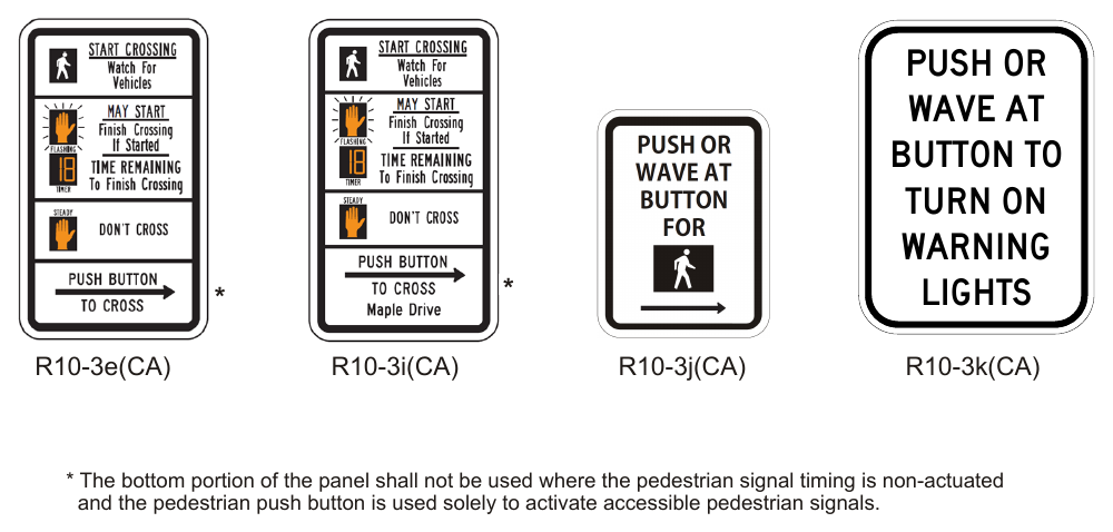 Figure 2B-27(CA). California Pedestrian Signs and Plaques