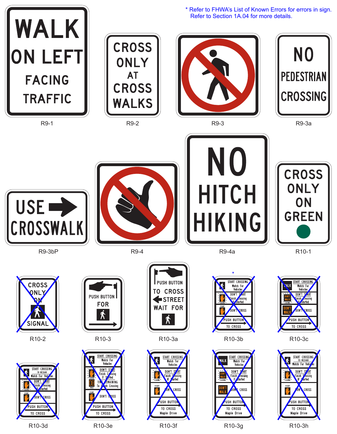 Figure 2B-27. Pedestrian Signs and Plaques (Sheet 1 of 2)