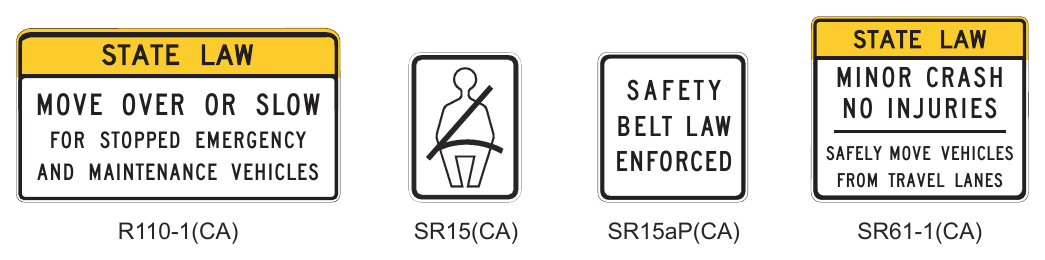 Figure 2B-33(CA). California Other Regulatory Signs