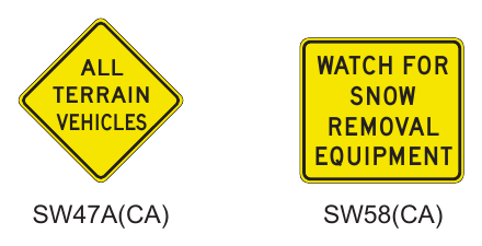 Figure 2C-14(CA). California Vehicular Traffic Warning Signs and Plaques