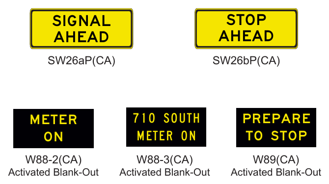 Figure 2C-8(CA). California Advance Traffic Control Signs