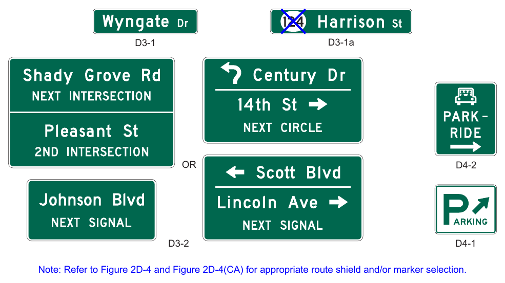 Figure 2D-14. Street Name and Parking Signs