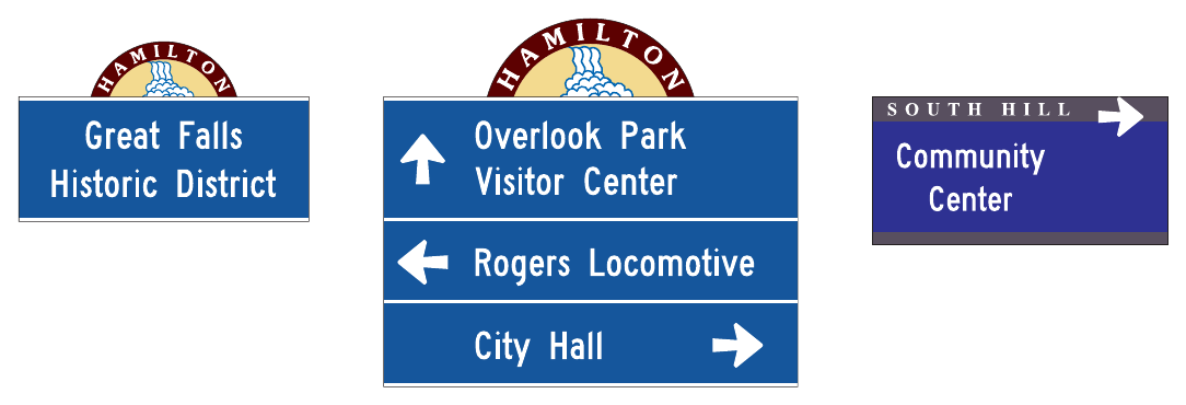 Figure 2D-30. Examples of Community Wayfinding Guide Signs