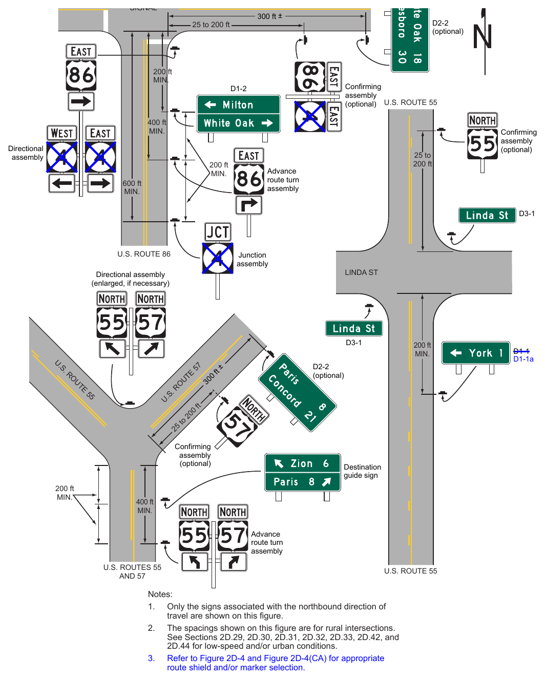Figure 2D-8. Illustration of Directional Assemblies and Other Route Signs (Sheet 3 of 4)