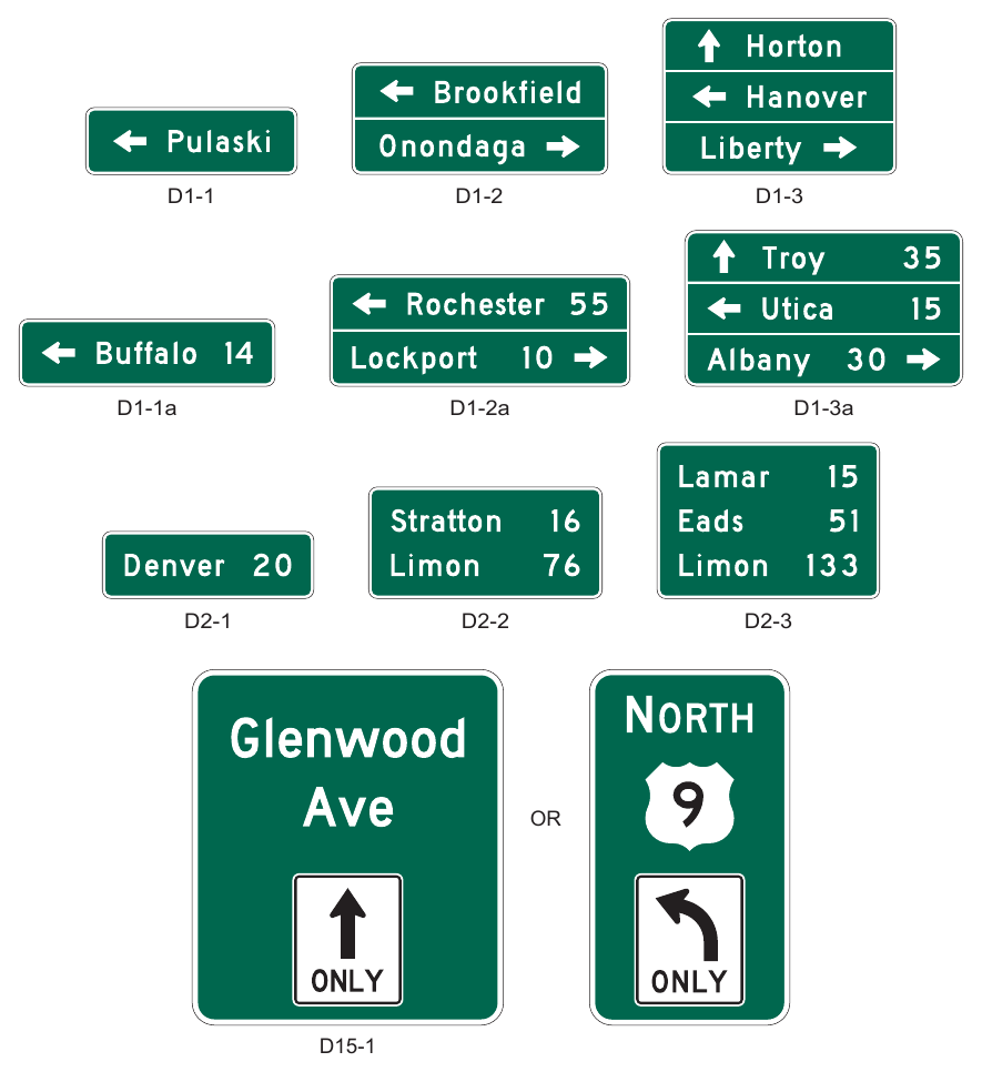 Figure 2D-9. Destination and Distance Signs
