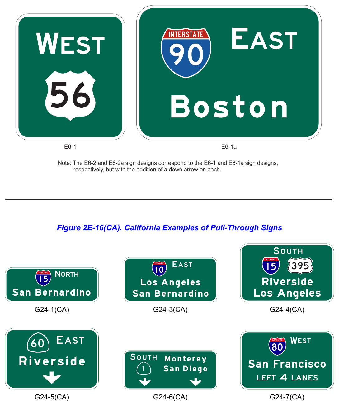 Figure 2E-16. Examples of Pull-Through Signs