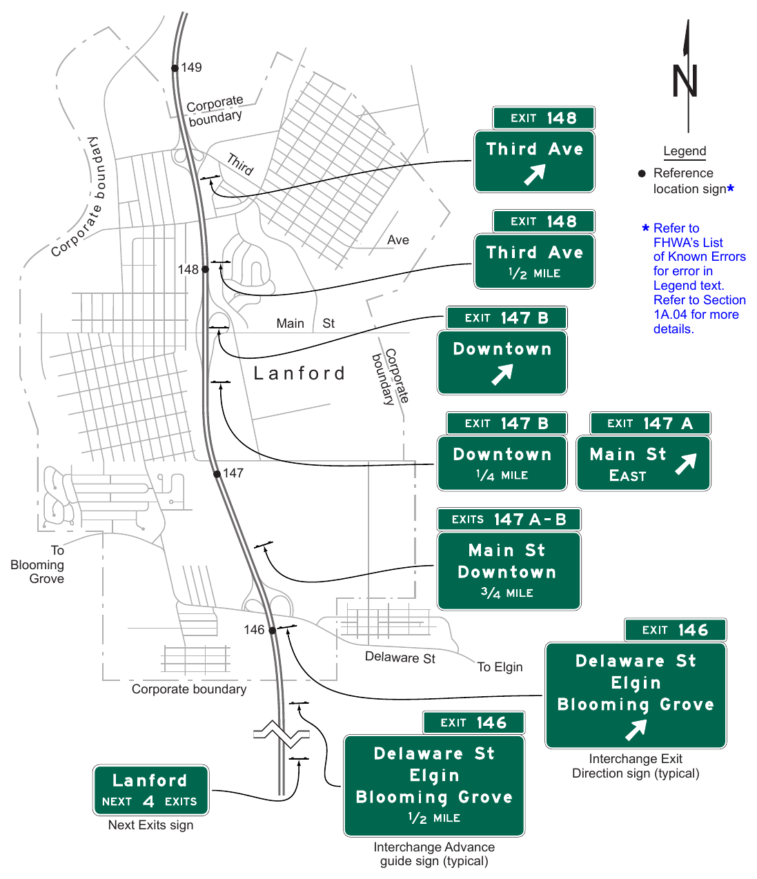 Figure 2E-58. Example of the Use of a Next Exits Sign