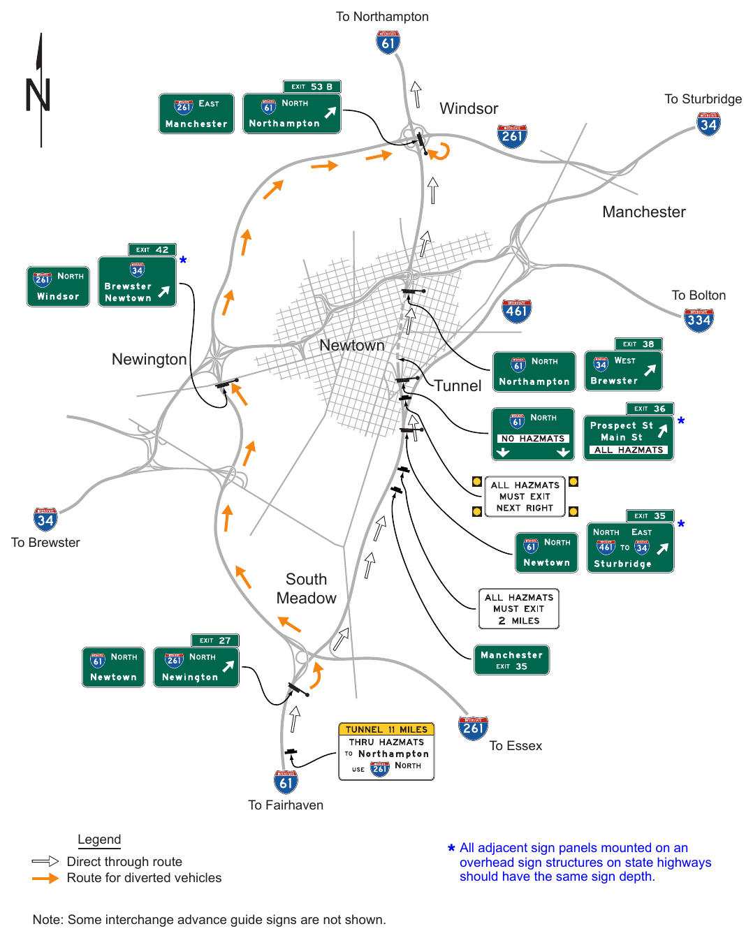 Figure 2E-62. Example of Signing for Route Diversion by Vehicle Class