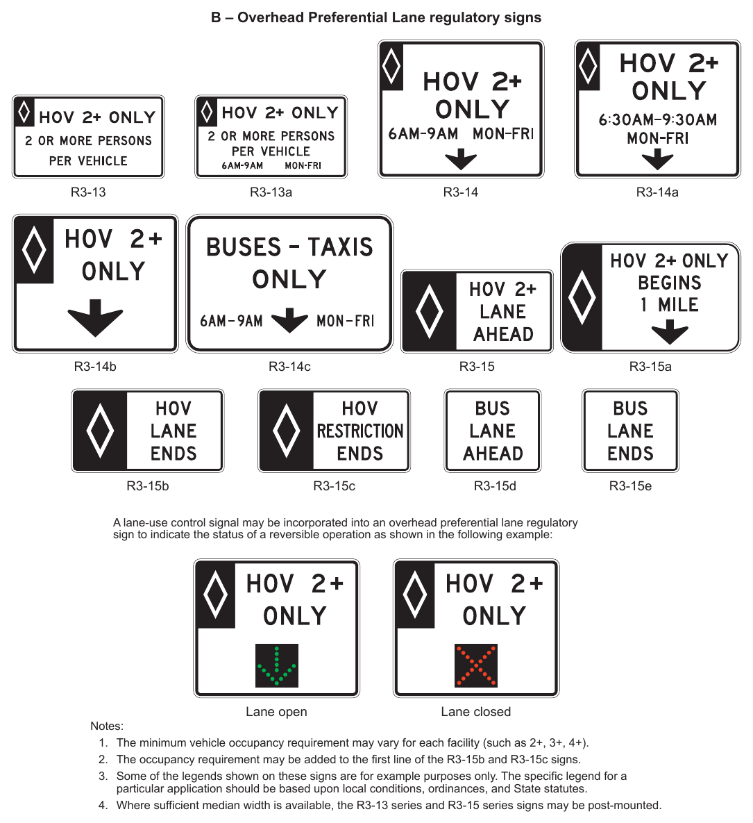 Figure 2G-1. Preferential Lane Regulatory Signs and Plaque (Sheet 2 of 2)