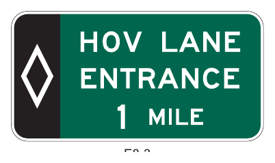 Figure 2G-5. Example of an Overhead Advance Guide Sign for a Preferential Lane Entrance