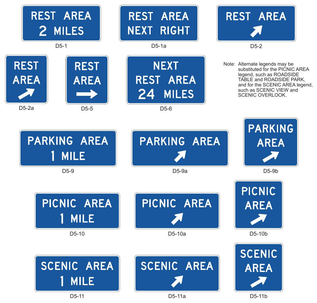 Figure 2I-5. Rest Area and Other Roadside Area Signs