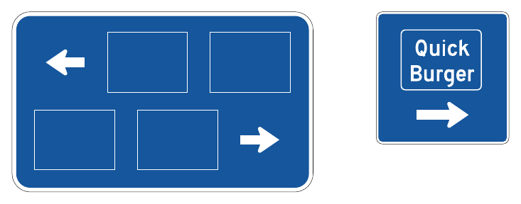 Figure 2J-7. Examples of Specific Service Trailblazer Signs