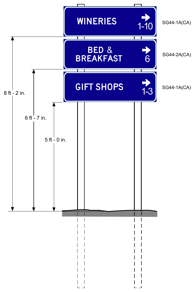 Figure 2K-1(CA). California Examples of Tourist-Oriented Directional Signs