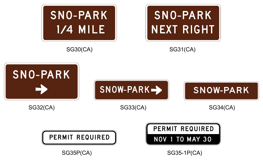 Figure 2M-10(CA). California Recreational and Cultural Interest Area Symbol Signs for Winter Recreation