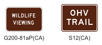 Figure 2M-8(CA). California Recreational and Cultural Interest Area Symbol Signs for Land Recreation
