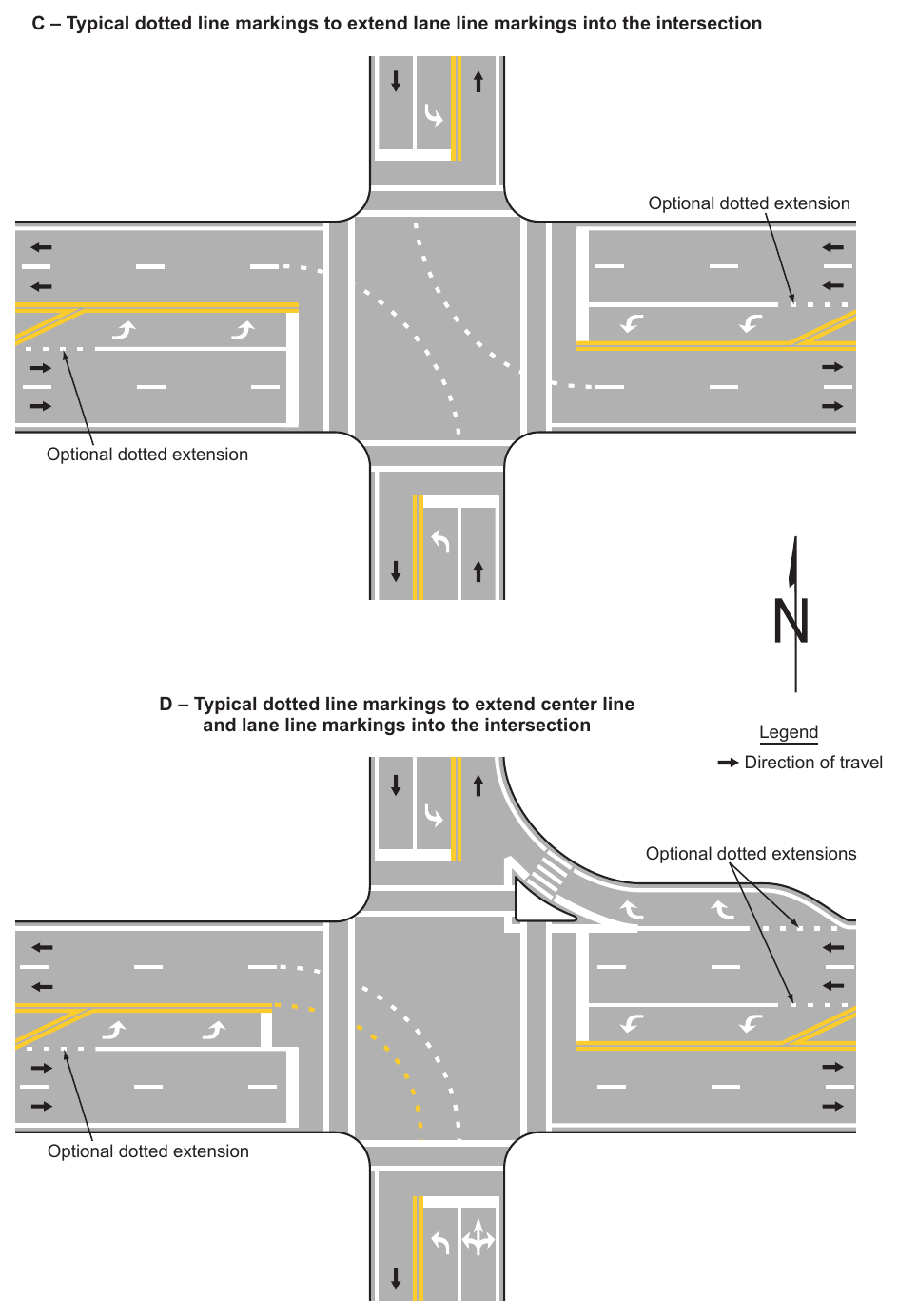 Figure 3B-13. Examples of Line Extensions through Intersections (Sheet 2 of 2)