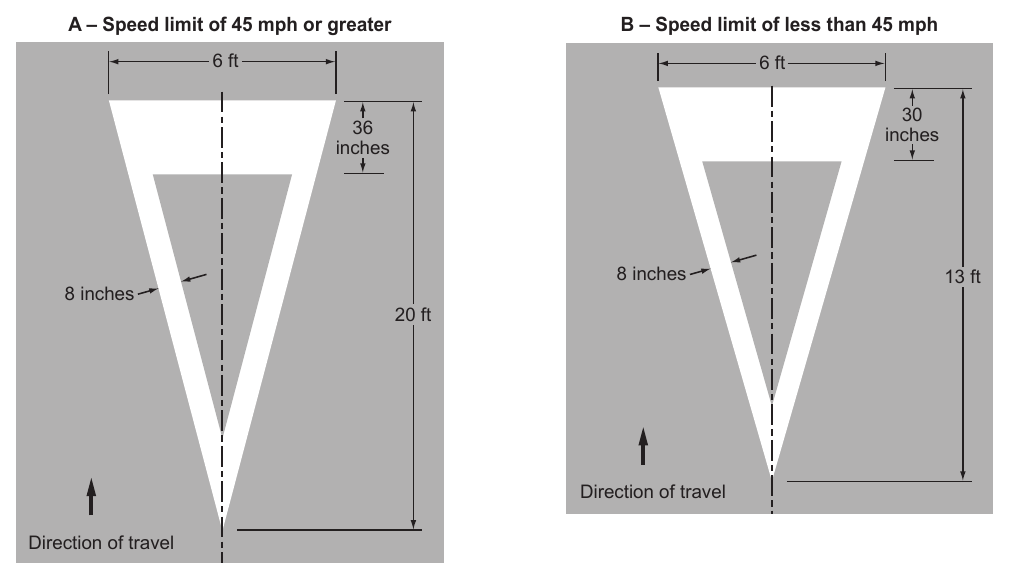 Figure 3B-20. Yield Ahead Triangle Symbols