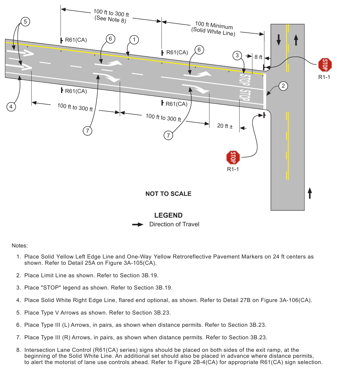 Figure 3B-21(CA). Examples of Standard Arrows for Pavement Markings (Sheet 6 of 9)