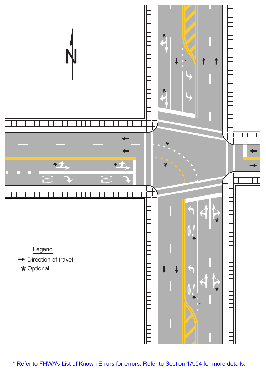 Figure 3B-22. Examples of Lane-Use Control Word and Arrow Pavement Markings