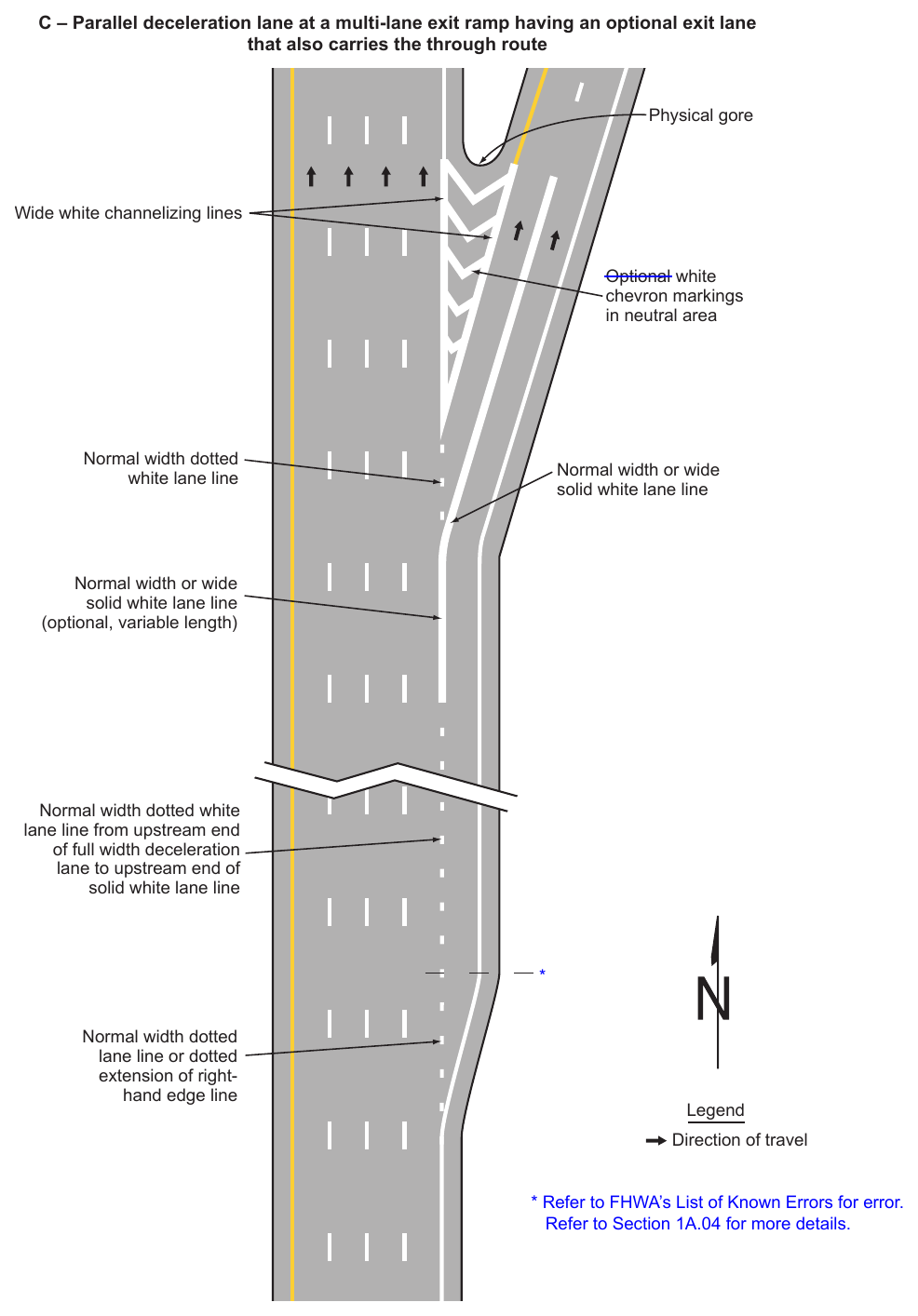 Figure 3B-9. Examples of Dotted Line and Channelizing Line Applications for Exit Ramp Markings (Sheet 2 of 2)