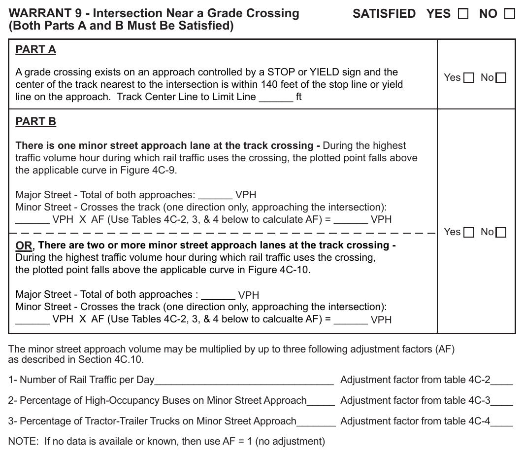 Figure 4C-101 (CA). Traffic Signal Warrants Worksheet (Sheet 5 of 5)