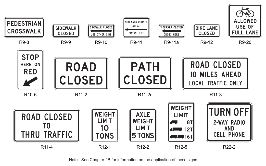 Figure 6G-1. Regulatory Signs and Plaques in Temporary Traffic Control Zones (Sheet 2 of 2)