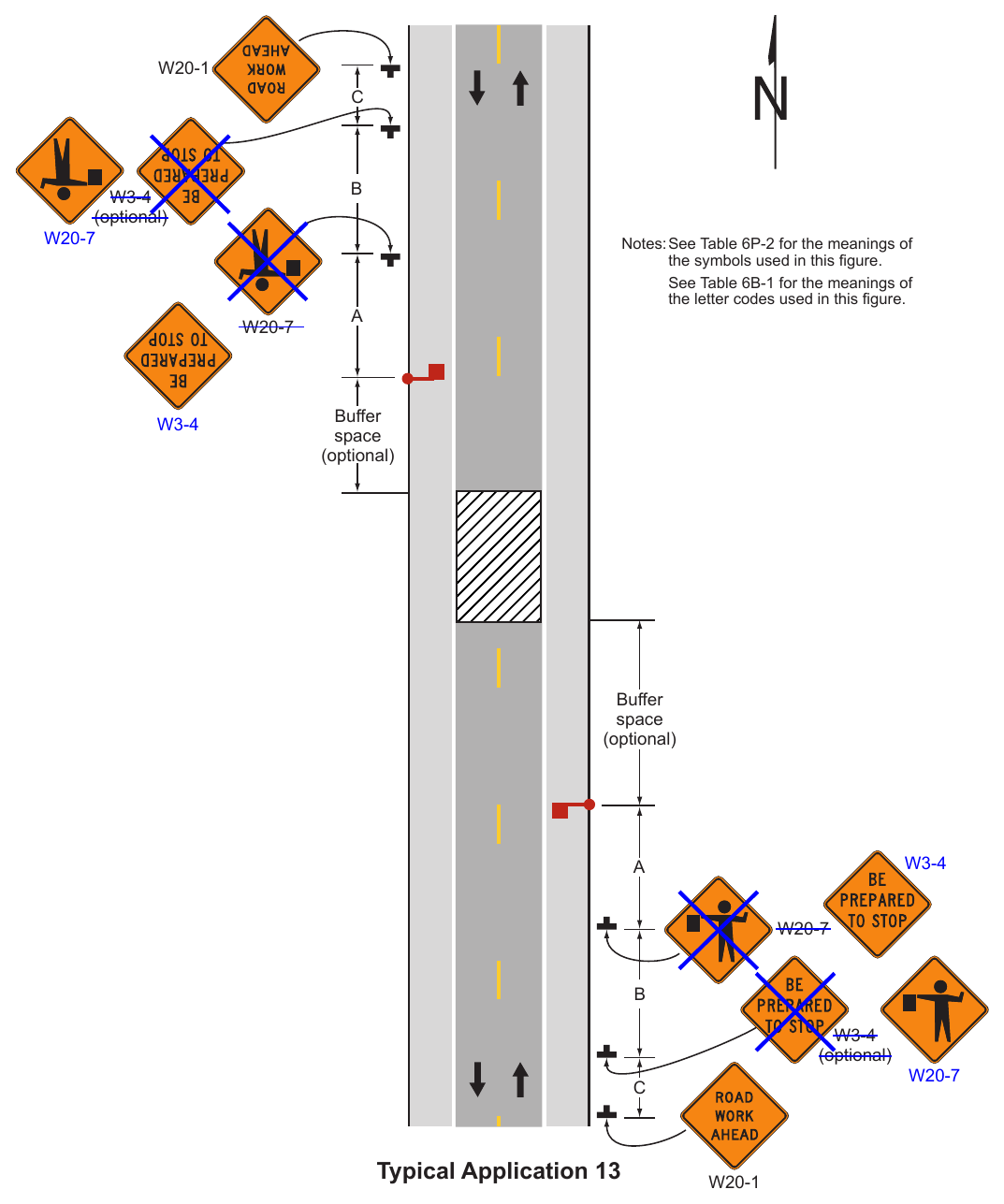 Figure 6P-13. Temporary Road Closure (TA-13)