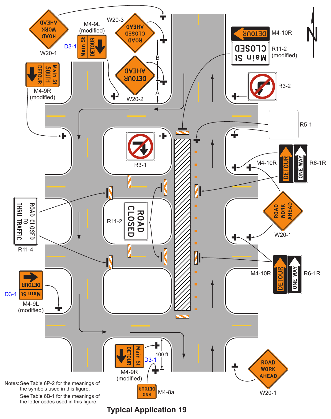 Figure 6P-19. Detour for One Travel Direction (TA-19)