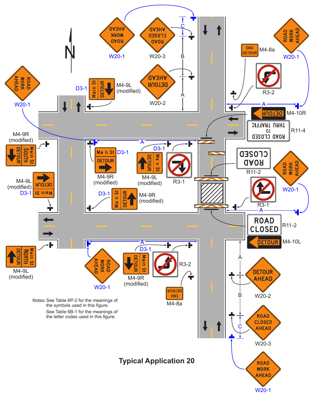 Figure 6P-20. Detour for a Closed Street (TA-20)