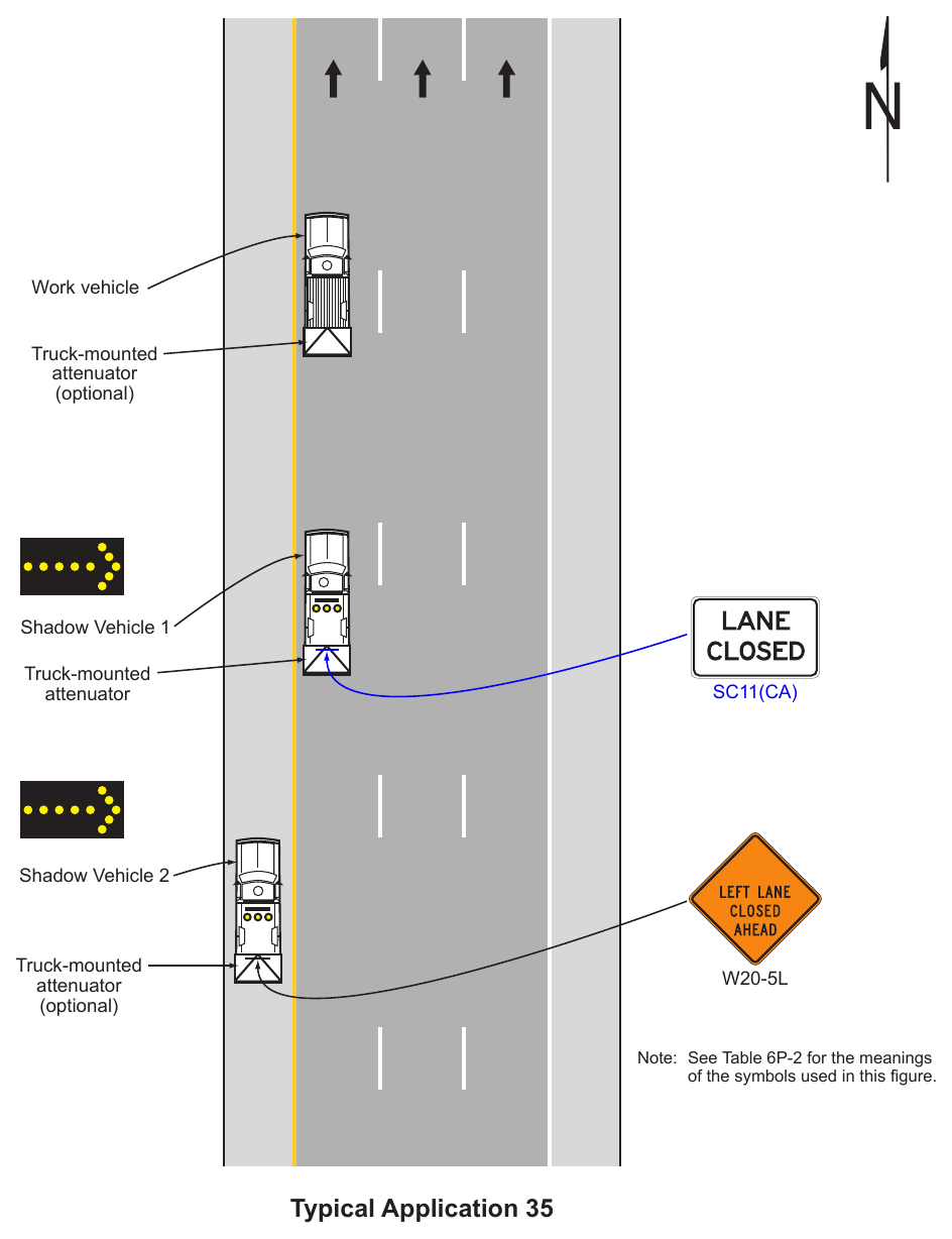 Figure 6P-35. Mobile Operation on a Multi-Lane Road (TA-35)