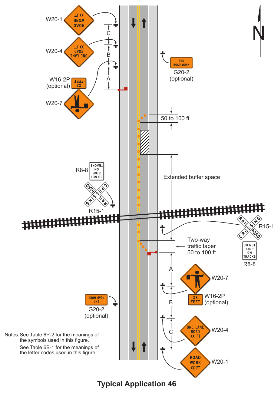 Figure 6P-46. Work in the Vicinity of a Grade Crossing (TA-46)