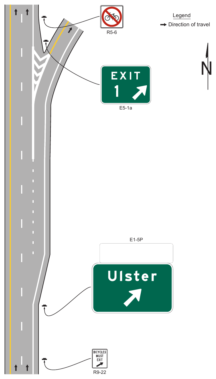 Figure 9B-4. Signing for Termination of Bicycle Access on Freeways and Expressways