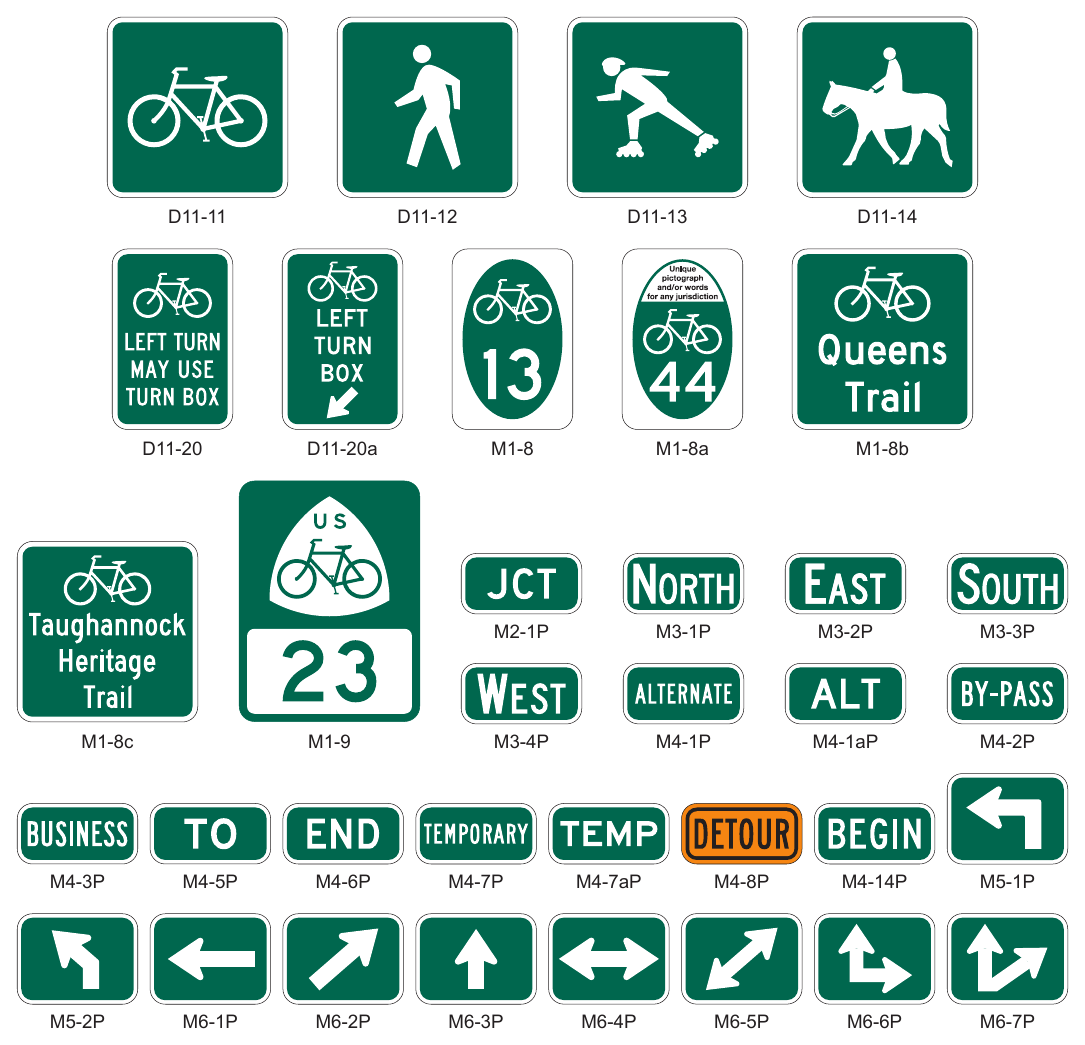 Figure 9D-1. Guide Signs and Plaques for Bicycle Facilities (Sheet 3 of 3)