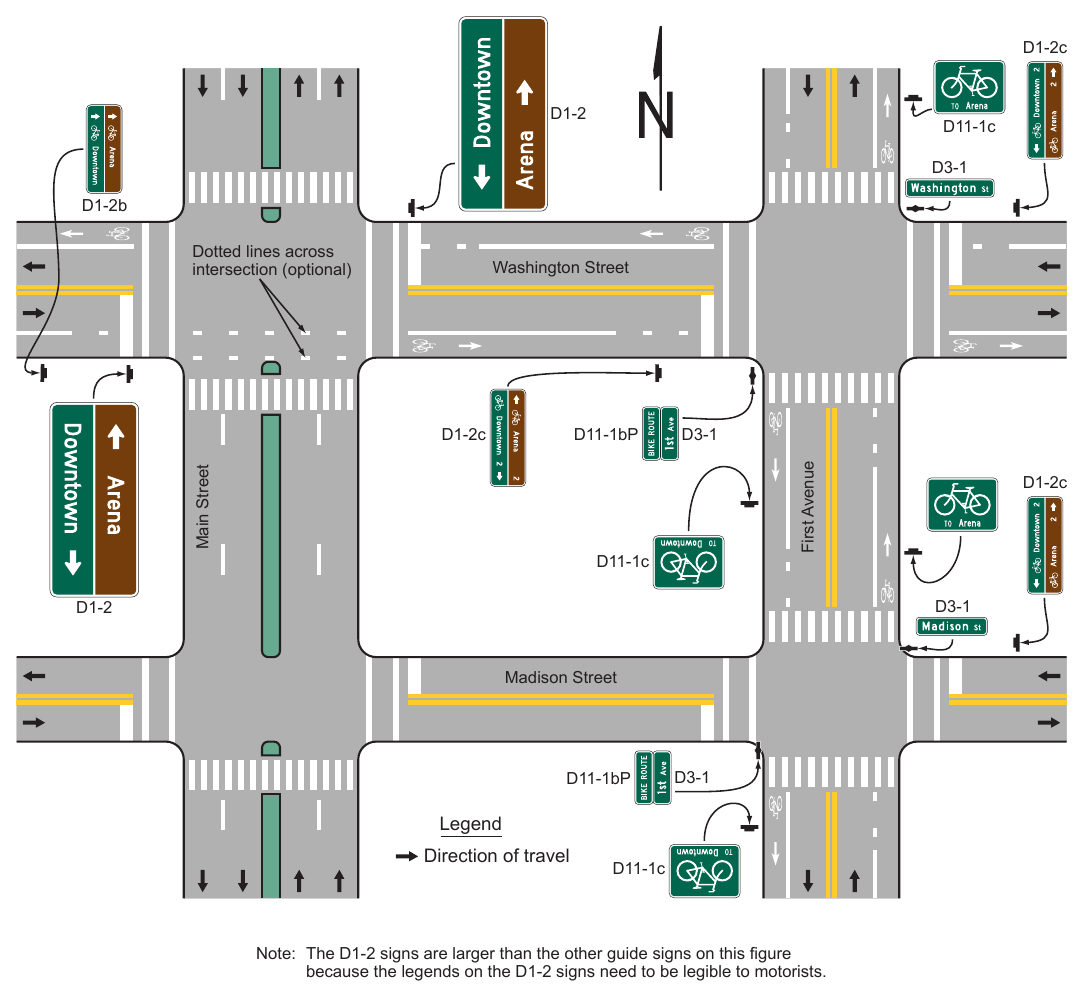 Figure 9D-3. Example of Bicycle Route Guide Signing