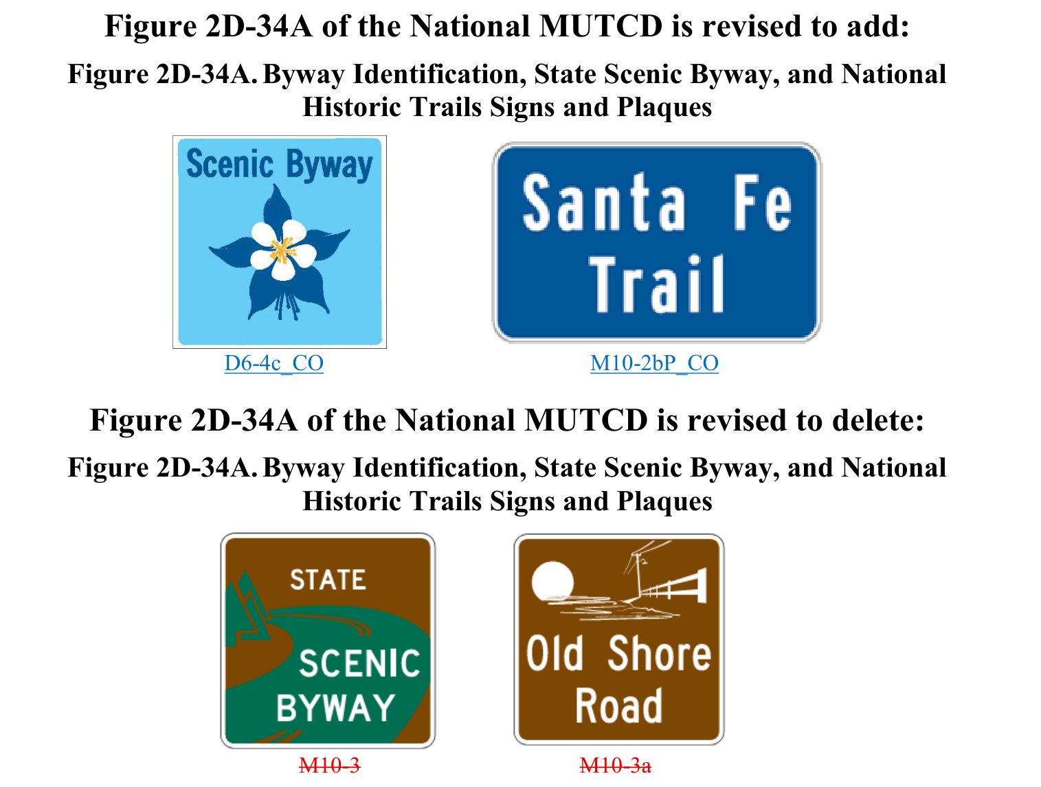 Figure 2D-34A. Byway Identification, State Scenic Byway, and National Historic Trails Signs and Plaques